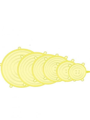 Набор многоразовых силиконовых крышек для посуды Super Stretch Silicone Lids 6 шт. | 6268764