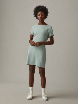 Платье-футболка серо-голубое | 6270564