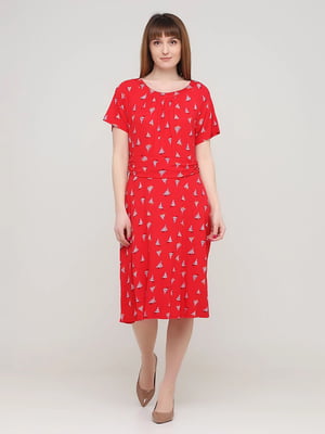 Платье красное с принтом | 6270593