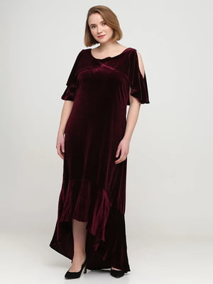 Сукня сливового кольору велюрова | 6270612