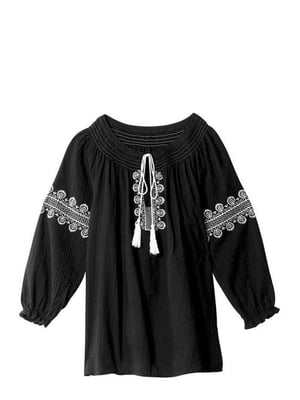 Блуза чорна з вишивкою | 6270681