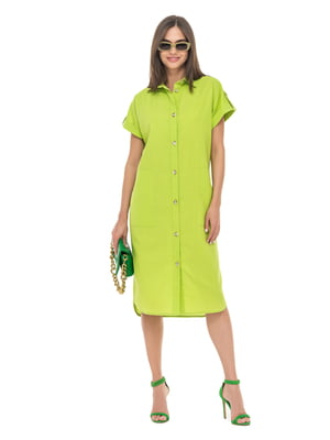 Сукня-сорочка салатового кольору | 6272517