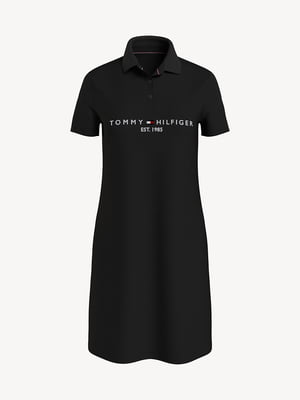 Сукня-футболка чорна з принтом | 6273278