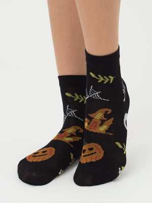 Шкарпетки чорні з малюнком | 6113333
