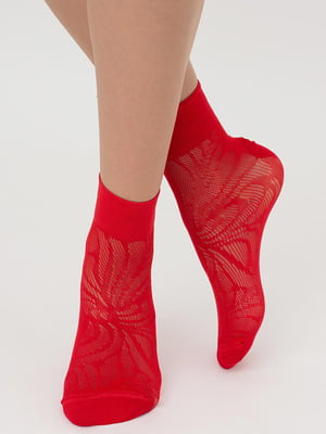 Носки красные с рисунком | 6275396