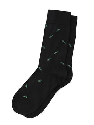 Шкарпетки чорні з малюнком | 6275412