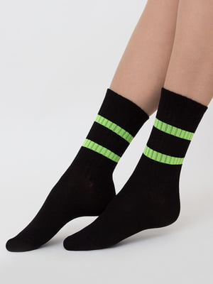 Шкарпетки чорні в смужку | 6275468