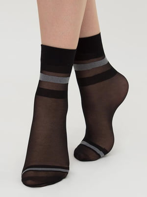 Шкарпетки чорні в смужку | 6275571