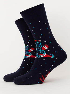 Шкарпетки темно-сині з малюнком | 6275584