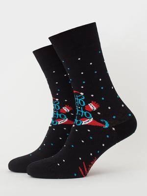 Шкарпетки чорні з малюнком | 6275585