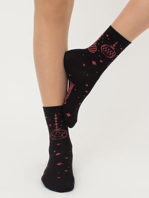 Шкарпетки чорні з малюнком | 6275608