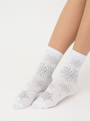 Шкарпетки білі з малюнком | 6275610