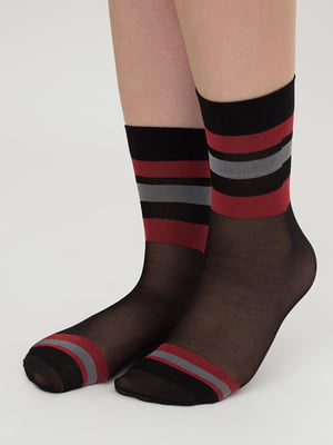 Шкарпетки чорні в смужку | 6275633