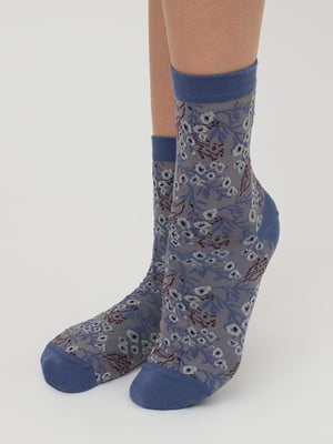 Шкарпетки сіро-сині з малюнком | 6275653