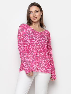 Блуза розовая с принтом | 6276146