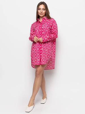 Сукня-сорочка рожева в принт | 6276292