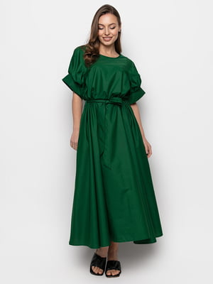 Платье А-силуэта темно-зеленое | 6276296