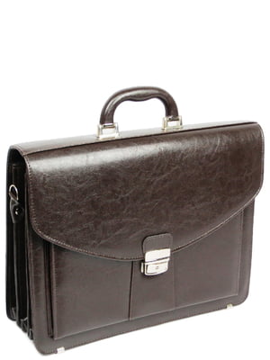 Чоловічий портфель з екошкіри Jurom 0-30-112 коричневий | 6276573