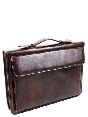 Мужская папка-портфель из эко кожи Exclusive 711200 коричневая | 6277084