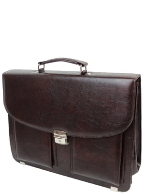 Чоловічий портфель із еко шкіри Exclusive, Україна 722900 коричневий | 6277816