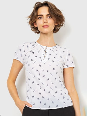 Блуза молочного цвета с принтом | 6280107