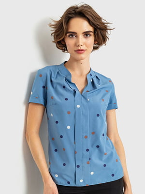 Блуза синяя в горох | 6280176