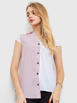 Блуза біло-рожева в горох | 6280211