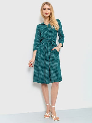 Сукня А-силуету зелена в горох | 6280602