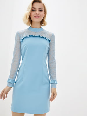 Платье-футляр голубое "Виталина" | 6282197