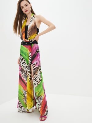Платье А-силуэта разноцветное в принт "Лагуна" | 6282243