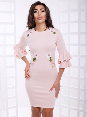 Платье-футляр розовое "Орнелла" | 6282302