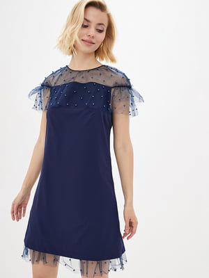 Платье А-силуэта темно-синее "Тиана" | 6282345