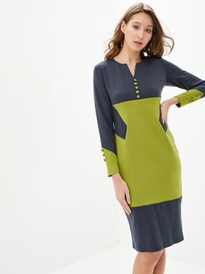 Платье серо-оливковое «Фьюри» | 6282360