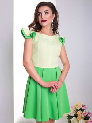 Платье а-силуэта зеленое "Шанти" | 6282367
