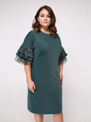 Сукня-футляр зелена "Паола" | 6282519