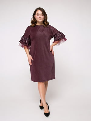 Сукня А-силуету кольору марсал "Паола" | 6282520