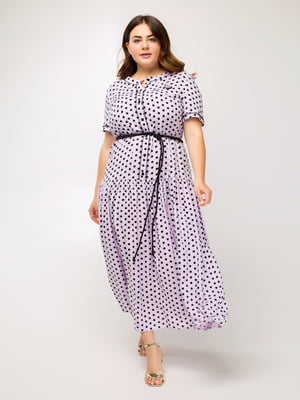 Платье А-силуэта сиреневого цвета в горошек "Маниста" | 6282543