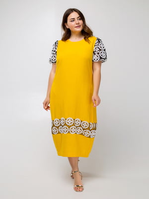 Платье А-силуэта желтое "Селеста" | 6282549