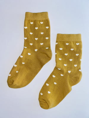 Шкарпетки гірчичного кольору в горох | 6285802