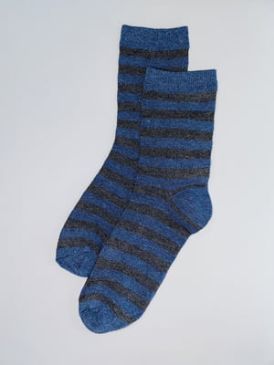 Шкарпетки сіро-сині в смужку | 6285838