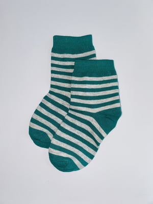 Шкарпетки сіро-зелені в смужку | 6285895