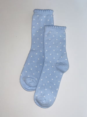 Шкарпетки блакитні в горох | 6285940
