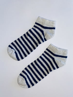 Шкарпетки сіро-сині в смужку | 6286084