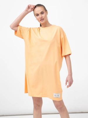 Платье-футболка оранжевое | 6286705