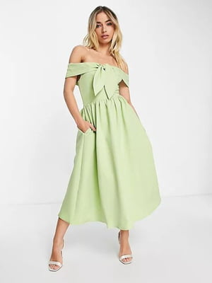 Платье А-силуэта зеленое | 6286716