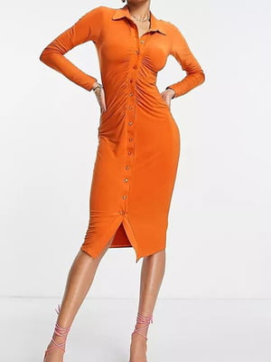 Платье-рубашка оранжевое | 6287118