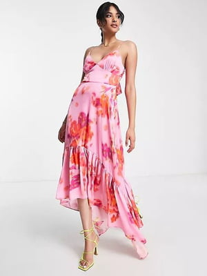 Платье розовое с цветочным принтом | 6287215