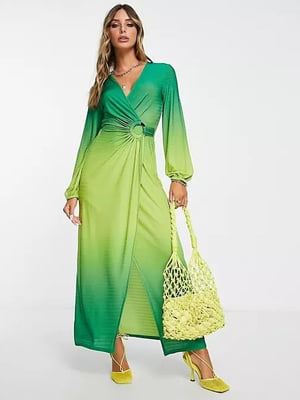 Платье А-силуэта зелено-салатовое | 6287335