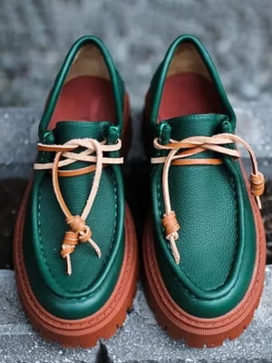 Туфлі шкіряні зелені | 6290743