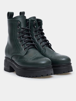 Ботинки кожаные зеленые | 6290806